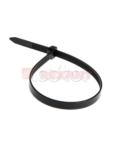 Хомут-стяжка нейлоновый 8х400 мм чёрный (100шт/уп) REXANT 07-0401-8 в Сочи Стяжки-хомуты Pintop.ru