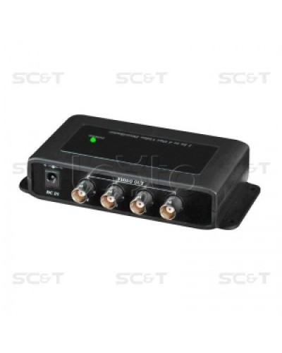 Усилитель-разветвитель видеосигнала HDCVI / TVI / AHD (1вх./4вых.) SC&T CD104HD в Сочи Видеоусилители, Модуляторы, Делители Pintop.ru