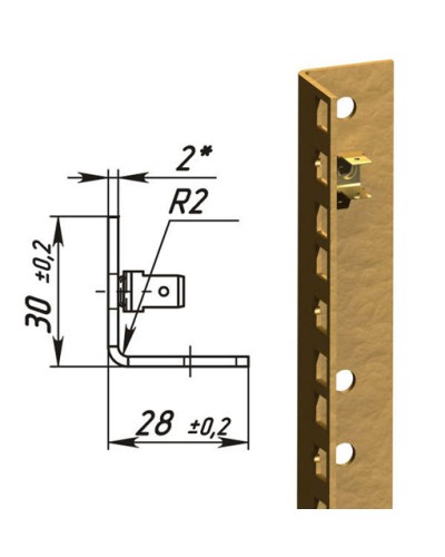Направляющие L-образные для шкафов 24U (2 шт/уп.) TLK TLK-VNS2-L-24U в Сочи Полки для шкафов и стоек Pintop.ru