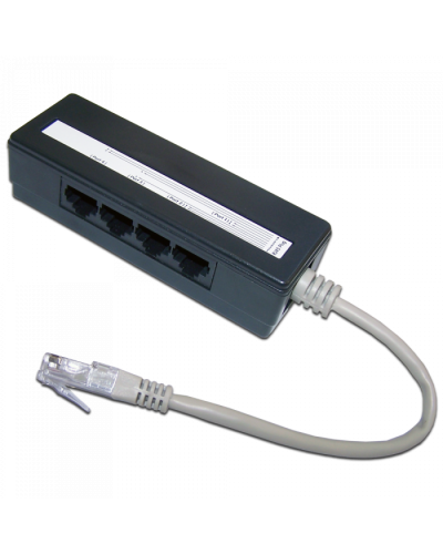 Сплиттер 1 на 4 RJ-45 TWT (TWT-4U1) в Сочи Проходные адаптеры RJ-45 и разветвители Pintop.ru