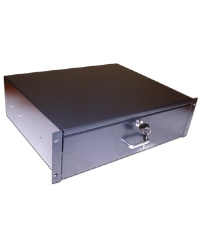 Ящик выдвижной 19, с замком, 2U, черный TWT TWT-CB-DRW-2U в Сочи Аксессуары для стоек и шкафов Pintop.ru