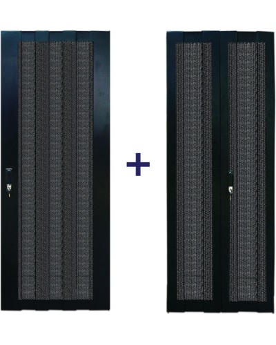 Комплект дверей 22U, 600 мм, черный, передняя - перфорированная, задняя - распашная перфорированная TWT TWT-CBB-DR22-6x-S-P1 в Сочи Аксессуары для стоек и шкафов Pintop.ru