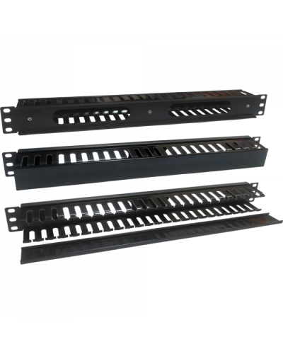 Кабельный органайзер 19 на 24 порта пластиковый, c крышкой, 1U TWT (TWT-ORG1U/24-CVP) в Сочи Кабельные органайзеры Pintop.ru