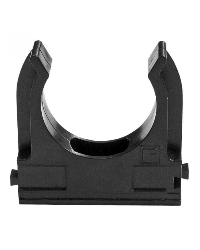 Держатель Экопласт (клипса) для труб D25мм (черный) в Сочи Аксессуары для кабель-канала Pintop.ru