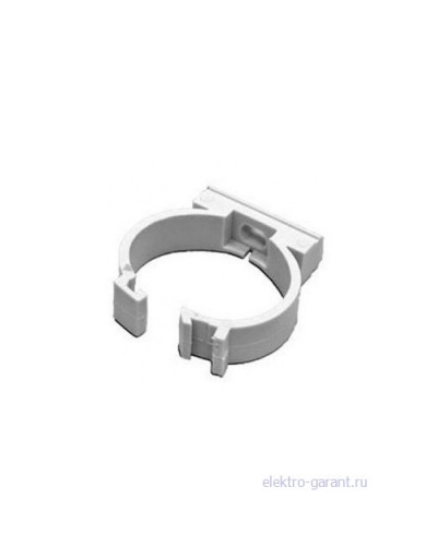 Держатель с защелкой Экопласт для труб D25мм, АБС, белый (50 шт) в Сочи Аксессуары для кабель-канала Pintop.ru