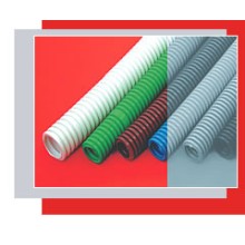 Труба гофрированная HFFR тяжелая диам 25 мм, с зондом, без галогена, трудногорючая, цвет серый Экопласт 21125HFR