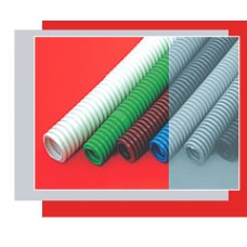 Труба гофрированная ПНД тяжелая диам 32 мм, с зондом, без галогена Экопласт 21132HF