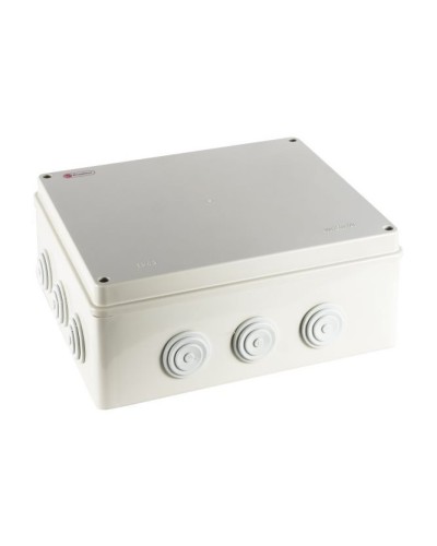 Коробка огн. Е110 о/п, 300х250х120,12 вых.,IP65, 6Р серый Экопласт (43070HF-GR) в Сочи Распределительные коробки Pintop.ru
