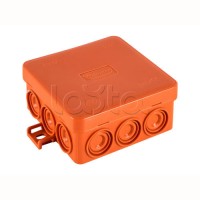 JBL085 Коробка огн. E110, о/п 85х85х38мм, без галогена, 12 вых., IP55, 5P, (0,15-4,0 мм2), цвет оранж. Экопласт (43565HF)