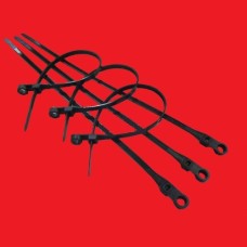 Хомут кабельный 4,3x220 мм с монтажным отверстием, черный (100 шт/уп) Экопласт 45209BL