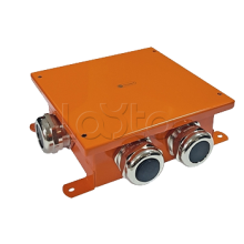 SMB120 Коробка металлическая, огн. E-110,о/п 120х120х60, 4 метал. гермоввода, IP66, 8P, (0,15-2,5 мм2), цвет оранж. Экопласт (56044)