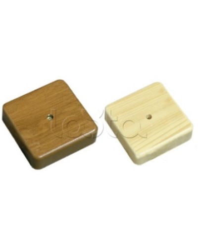 Коробка 1 постовая распред. 75х75х20 c текстурой дерева (орех) Экопласт 72908N в Сочи Распределительные коробки Pintop.ru