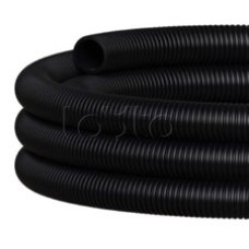 NR075 Двустен. труба ПНД гибкая откр. прокладки, SN16, с зондом, D75мм (50м) чёрный Экопласт (801075HFR-UF-BL)