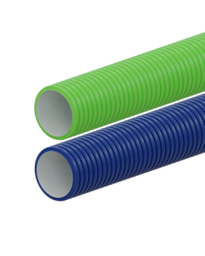 Вентиляционная труба гибкая двустенная для воздуховода (ПНД), антистатическая и антибактериальная D63мм, цвет фиолетовый (1шт=50м) Экопласт (803063VT) в Сочи Труба гофрированная Pintop.ru