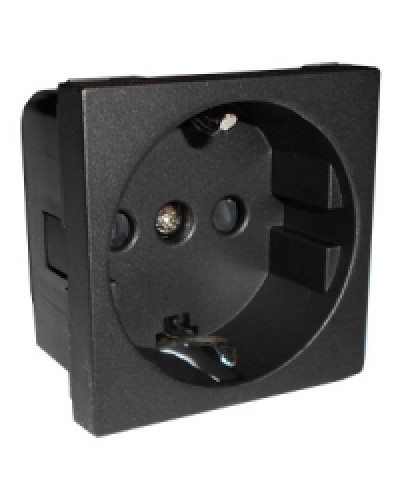 Розетка с заземляющими контактами и защитными шторками, (черный бархат) LK45 Экопласт (851408) в Сочи Аксессуары для кабель-канала Pintop.ru