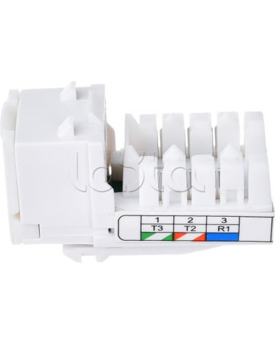 Механизм розетки телефонной (6 контактов) RJ-12 LK45 (Экопласт) (855600) в Сочи Розетки компьютерные и телефонные Pintop.ru