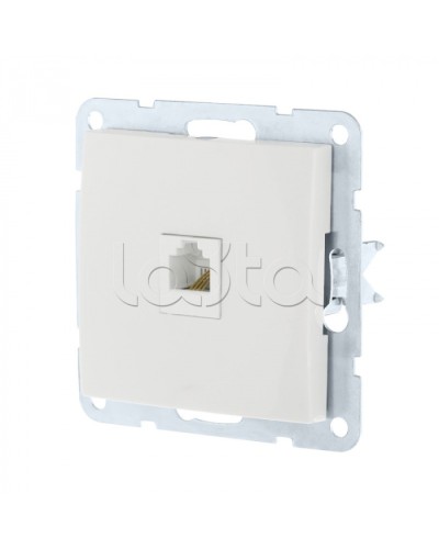 Розетка телефонная RJ-12 с накладкой (белый) LK60 Экопласт (865504) в Сочи Розетки компьютерные и телефонные Pintop.ru