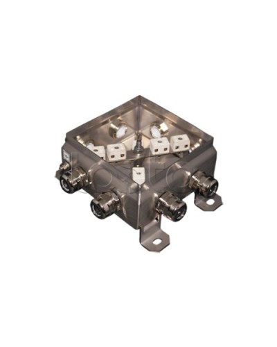 Коробка монтажная огнестойкая Гефест КМ-О (12к*10,0)-IP66 1212нерж, 8 вводов 123х123х60 в Сочи Распределительные коробки Pintop.ru