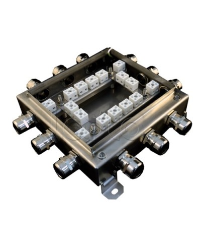 Коробка монтажная огнестойкая Гефест КМ-О (32к*6,0)-IP66 2020нерж, 12 вводов 200х200х60 в Сочи Распределительные коробки Pintop.ru
