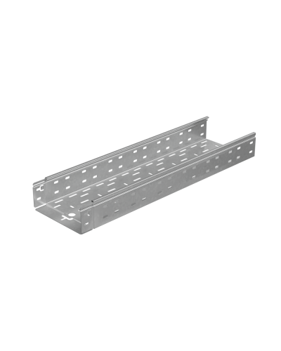 Лоток перфорированный 80х200х1,5 L4000 мм Быстрый монтаж ПЛЮС HD85 КМ-профиль (LPplus80-200-1.5-4000 HD85) в Сочи Кабельные лотки Pintop.ru