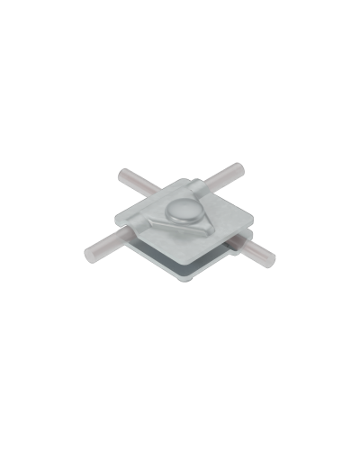 Универсальный соединитель для прутка Ø 5-10 мм с 2 пластинами 40х40 мм HD КМ-Профиль (2USM-D5-10 HD) в Сочи Аксессуары для лотков Pintop.ru