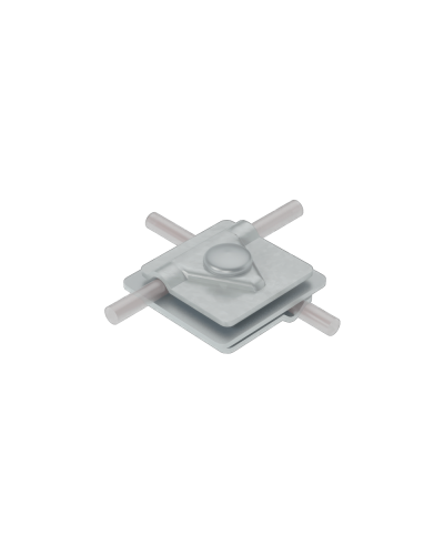 Универсальный соединитель для прутка Ø 5-10 мм с 3 пластинами 40х40 мм КМ-Профиль (3USM-D5-10) в Сочи Аксессуары для лотков Pintop.ru