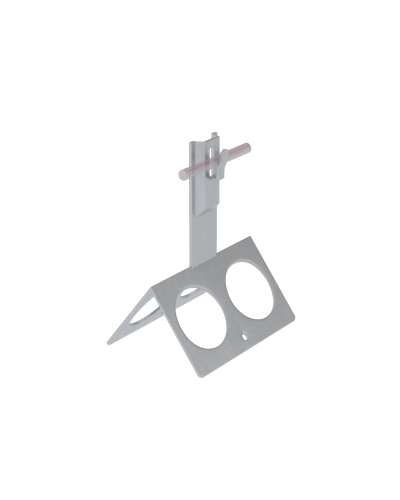 Коньковый держатель зажимной с широким основанием для прутка Ø 5-8 мм H100 мм CU КМ-Профиль (BKDZ-H100-D5-8 CU) в Сочи Монтажные материалы Pintop.ru