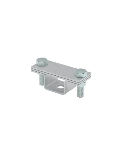 Универсальный держатель на мостовой опоре для полосы до 40 мм с 2 пластинами КМ-профиль (UDMO2-B40) в Сочи Монтажные материалы Pintop.ru