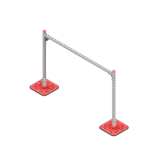 Опорная конструкция для горизонтальных прямоугольных воздуховодов и металлических лотков кабеленесущих систем TECHNORAPTOR FOOT 1500х1000 КМ-профиль (KM-TR-F-SSHRAD-1500-1000)