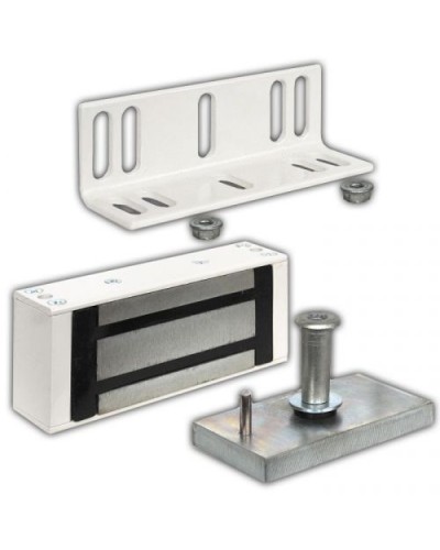 Замок электромагнитный Олевс М1-200 белый (с уголком) в Сочи Электромагнитные замки Pintop.ru