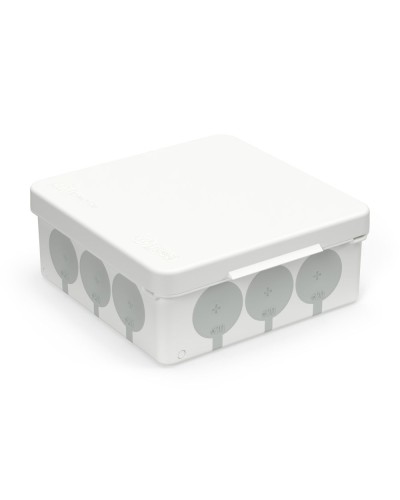 Коробка распред. 60-0303-9003с двухкомп. (HF) белая с серым 100х100х40 (90шт/кор) Промрукав (60-0303-9003с) в Сочи Распределительные коробки Pintop.ru