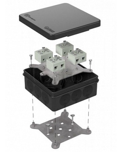 Коробка огнестойкая для о/п двухкомпонентная 60-0303-9005-FR10.0-8 Е15-Е120 100х100х40 Промрукав (60-0303-9005-FR10.0-8) в Сочи Огнестойкие кабельные линии Pintop.ru