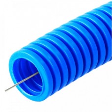 Труба гофрированная ПП лёгкая 350 Н не распространяющая горение синяя д20 (10м/уп) Промрукав (PR02.0252)