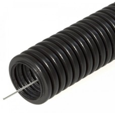 Труба гофрированная ПНД тяжёлая 750 Н безгалогенная (HF) стойкая к ультрафиолету черная с/з д25 (50м/2600м уп/пал) Промрукав (PR.022541)