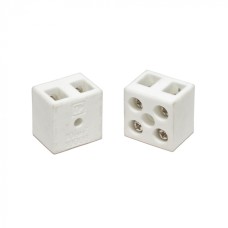 Клемма керамическая латунь 10 мм² 2 пары контактов с крепежным отверстием (5 шт/уп) Промрукав (PR08.7161)