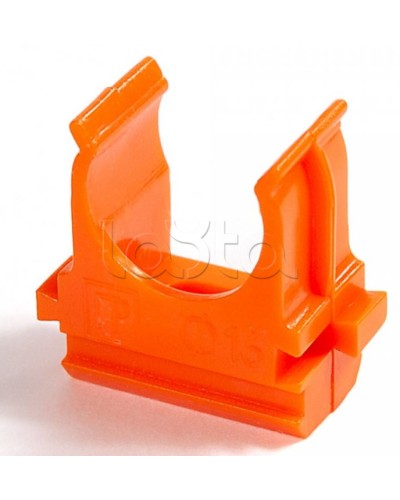 Крепёж-клипса для труб АБС-пластик оранжевая д25 в малой упаковке (10шт/500шт уп/кор) Промрукав (PR13.0068) в Сочи Держатели, клипсы, скобы Pintop.ru