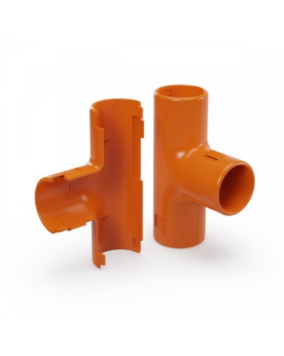 Тройник разборный оранжевый d20 мм (50шт/600шт уп/кор) Промрукав (PR13.1158) в Сочи Повороты, муфты, тройники Pintop.ru
