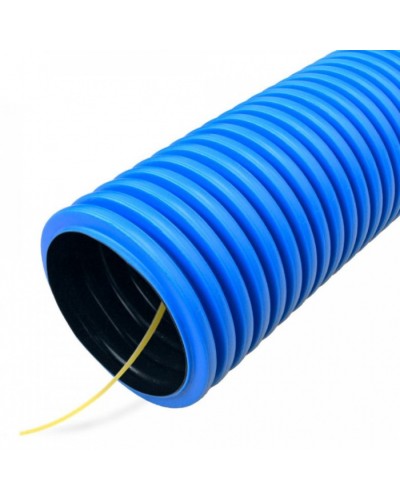 Труба гофрированная двустенная ПНД гибкая тип 750 (SN19) с/з синяя д90 (50м/уп) Промрукав (PR15.0050) в Сочи Труба гофрированная Pintop.ru