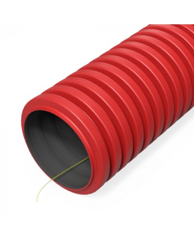 Труба гофр. двуст. ПНД гибкая тип 1250 (SN63) с/з красная d50 мм (100м/200м уп/пал) Промрукав (PR15.00977) в Сочи Труба гофрированная Pintop.ru