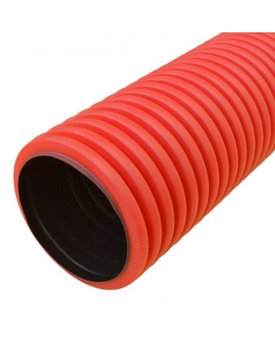 Труба гофрированная двустенная ПНД жесткая тип 450 (SN12) красная д110 5,7м (34,2м/уп) Промрукав (PR15.0120) в Сочи Труба гофрированная Pintop.ru