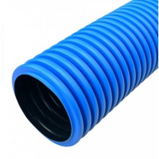 Труба гофрированная двустенная ПНД жесткая тип 750 (SN14) синяя д125 5,7м (34,2м/уп) Промрукав (PR15.0127)