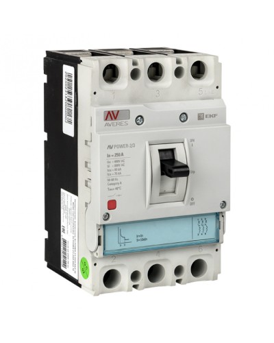 Автоматический выключатель AV POWER-2/3 250А 80kA TR EKF AVERES (mccb-23-250H-TR-av) в Сочи Электротехническое оборудование Pintop.ru