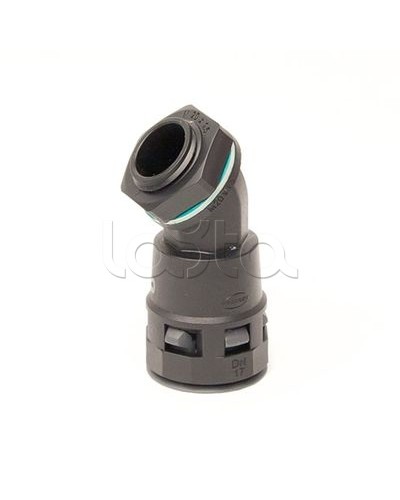 Монтажный комплект муфта 45 грд. труба-коробка DN 23 мм, М25х1,5, полиамид, цвет черный DKC PACL23M25N в Сочи Крепеж: Дюбели, шурупы, саморезы Pintop.ru