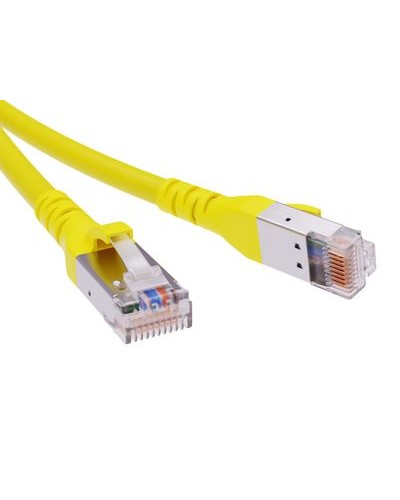 Патч-корд экранированный CAT6A SF/UTP 4х2, LSZH, желтый, 1м DKC RN6ASF4510YL в Сочи Патчкорды (медные) Pintop.ru