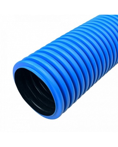 Труба гофрированная двустенная ПНД жесткая тип 450 (SN6) синяя д200 6м (12м/уп) Промрукав в Сочи Труба гофрированная Pintop.ru