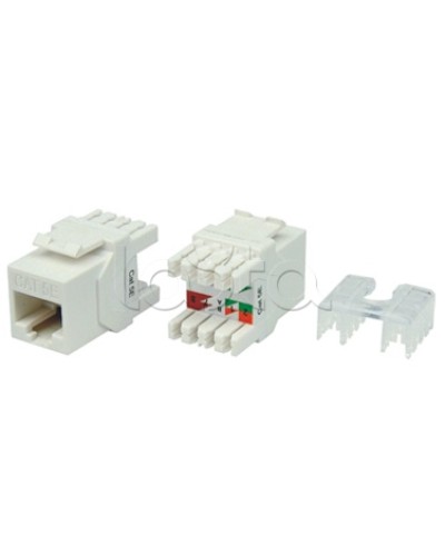 Вставка Keystone Jack RJ-45(8P8C) Hyperline KJ8-8P8C-C5e-180-WH в Сочи Модули Keystone Pintop.ru