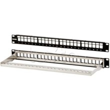 Модульная патч-панель 19", 24 порта, Flat Type, 1U, для экранированных модулей Hyperline PPBL3-19-24-SH-RM