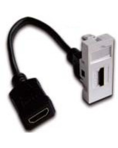 Вставка Mosaic 22.5x45 с адаптером HDMI с удлинителем, мама-мама, белая LANMASTER LAN-SIP-22HDMI-WH в Сочи Коммутационные изделия Pintop.ru