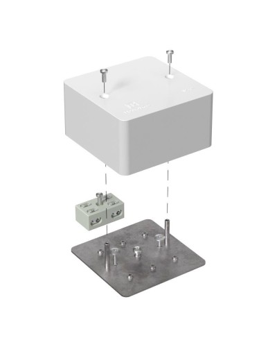 Коробка огн. разв. для каб-канала Е15-Е60 RAL9003 85х85х45 (44 шт/кор) Промрукав (40-0460-FR6.0-4-2-Р) в Сочи Распределительные коробки Pintop.ru