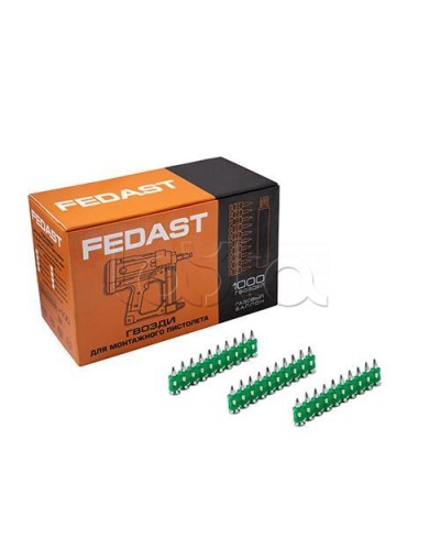 Гвозди 3.0*32 мм усиленные для монтажного пистолета (1000 шт/уп) FEDAST fd3032eg в Сочи Крепеж: Дюбели, шурупы, саморезы Pintop.ru
